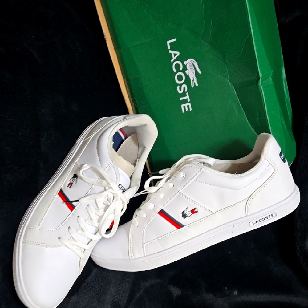Lacoste Men's White Sneakers Sz 13